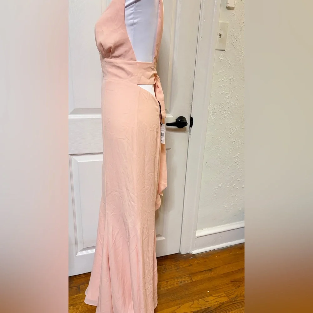 Fame and Partners Blush Pink V-Neck Maxi Skirt - Picture 4 of 9